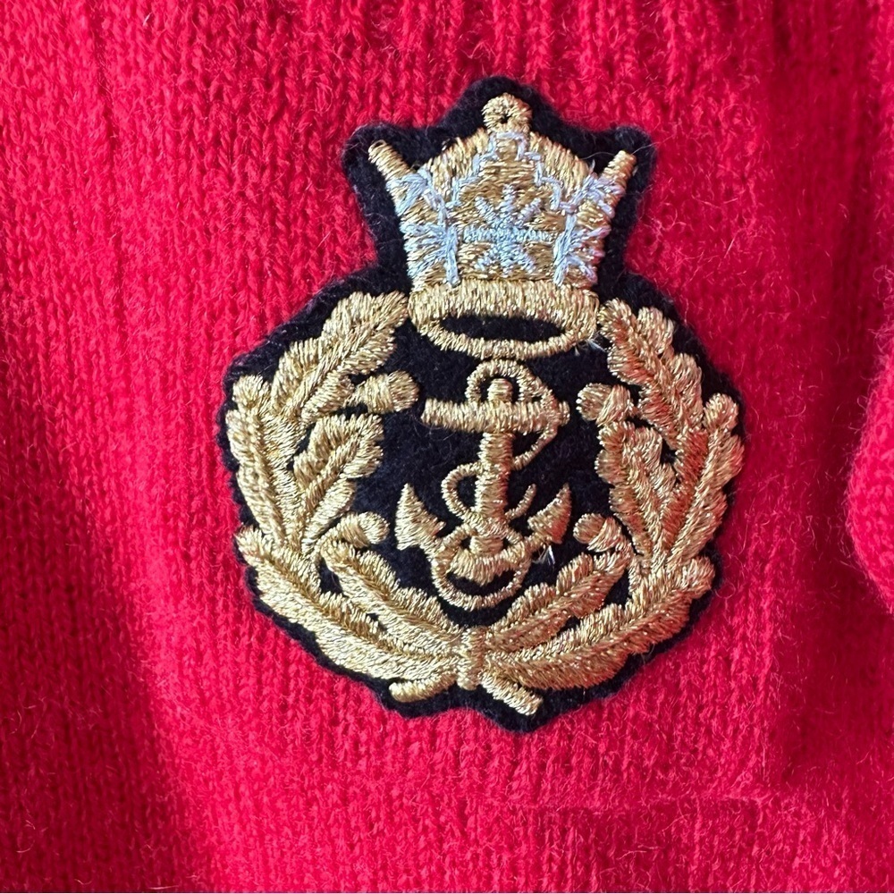 Vintage Jerslid Womens L Red Nautical Knit Sweater USA Made Wool Blend - Picture 4 of 12